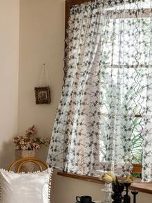 1 tấm rèm cửa màu be viền ren, rèm ngăn phòng kiểu Bohemian họa tiết hoa nhẹ nhàng, rèm trang trí cửa sổ cho phòng ngủ, phòng khách, trang trí nhà cửa, phù hợp cho mọi mùa (Không bao gồm dây buộc rèm) - Nhiều màu - Xem 8