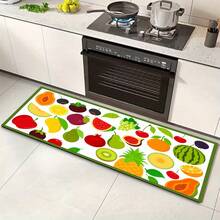 1pc Fruit Pattern Kitchen Floor Mat, Polyester Drainage Mat, Doormat, Floor Pad, Suitable For Kitchen, Living Room, Entrance, Balcony, Home Decor, Anti-Pollution, Coffee Shop, Bar, Holiday, Party, Bedroom, Pet Mat, Bathroom Decor, Room Decor - Multicolor - View 9