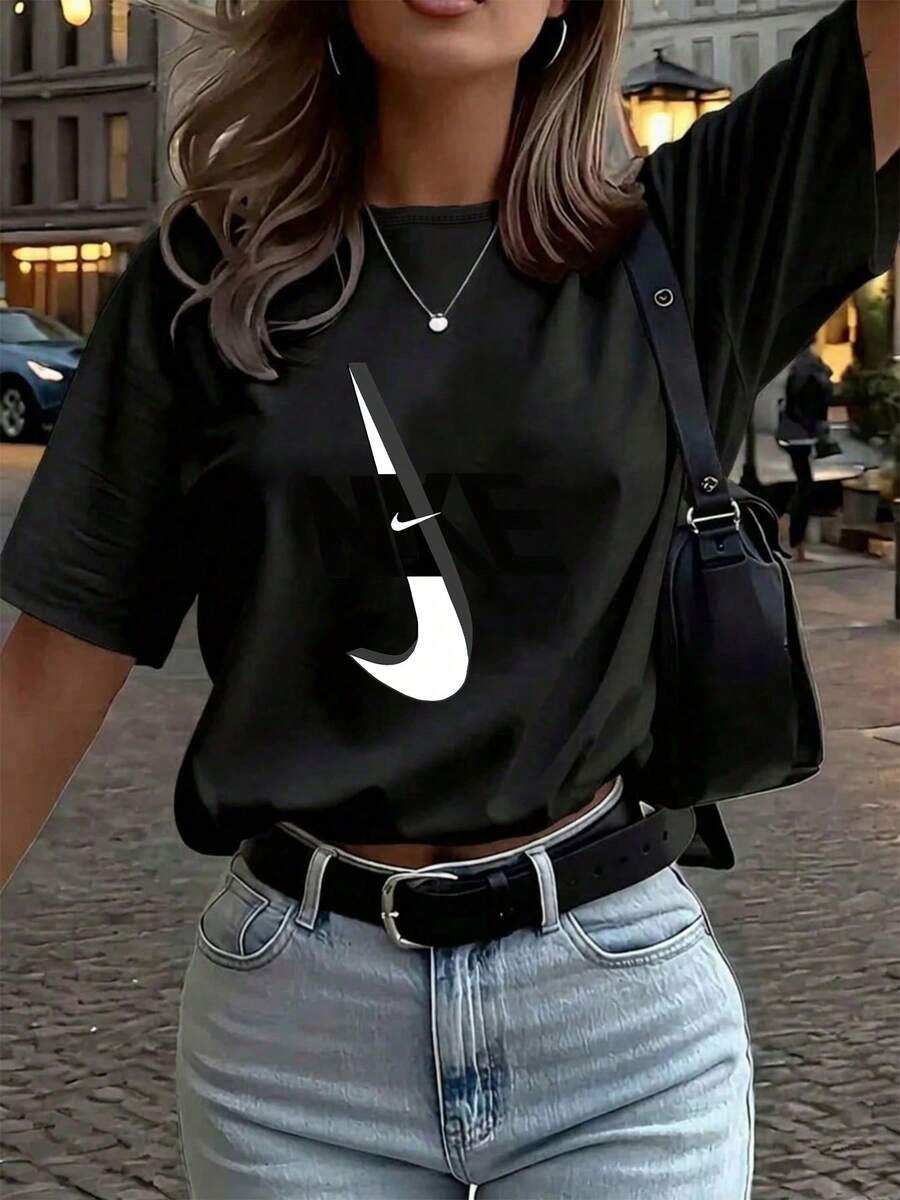 Dam-T-shirts - Svart - Visa 1