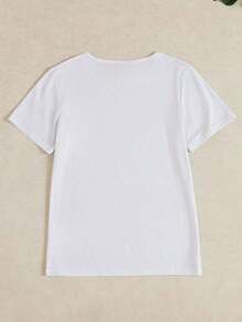 1 Piece Women's Casual Short Sleeve Crew Neck T-Shirt - Neurodivergent Graphic Print With Rainbow Infinity Symbol And Stars, Comfortable Micro Stretch Fit, Spring/Summer Essential, Machine Washable, Playful Printed T-Shirt | Soft Fabric T-Shirt, Ladies T-Shirts 180g 100% Soft Cotton 100% Cotton Blouses Pretty - 白色的 - 查看 5