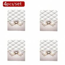 1 buah/4 buah/6 buah/10 buah Sarung Kursi Mewah Motif Pita Kotak-kotak Krem, Pelindung Kursi Kain Mewah Pendek yang Dapat Dilepas, Penutup Sandaran, Cocok untuk Semua Musim, Dekorasi Liburan, untuk Ruang Makan, Ruang Tamu, Kantor, Hotel dan Rumah - MultiWarna - View 15