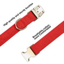 Corduroy Dog Collar With Dog Bow Tie, Soft Quick Release Basic Dog Collars For Small Medium Dogs, Large Dogs, Adjustable Dog Collar - Red - View 3