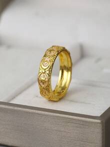 ZHIXUN 1pc Vintage Starry Moon Ring, Suitable For Daily Commuting, Light Social Gatherings, Anniversaries, Holiday Gift Giving, And Other Occasions - Ring - View 2
