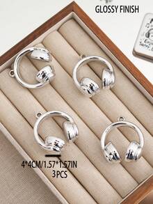 2/3 chiếc CCB Tai nghe hoạt hình dễ thương & Sổ tay nốt nhạc, Dây chuyền, Túi xách và Mặt dây chuyền thời trang, Phụ kiện DIY - Bạc - Xem 10