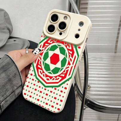 1pc New Minimalist Football Contrast Color Pattern Soft TPU Protective Phone Case Compatible With IPhone 17 Pro Max, 11, 16 Pro Max, 16 Pro, 16, 15 Pro Max, 14 Pro Max / Galaxy S25 Series, A16 / Honor X6A, X7B, X8B / 13C, Note 13