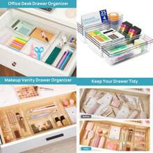 25Pcs Draw Organiser Plastic Box Desk Drawer Fridge Trays Makeup Storage Divider - GB113 - View 2