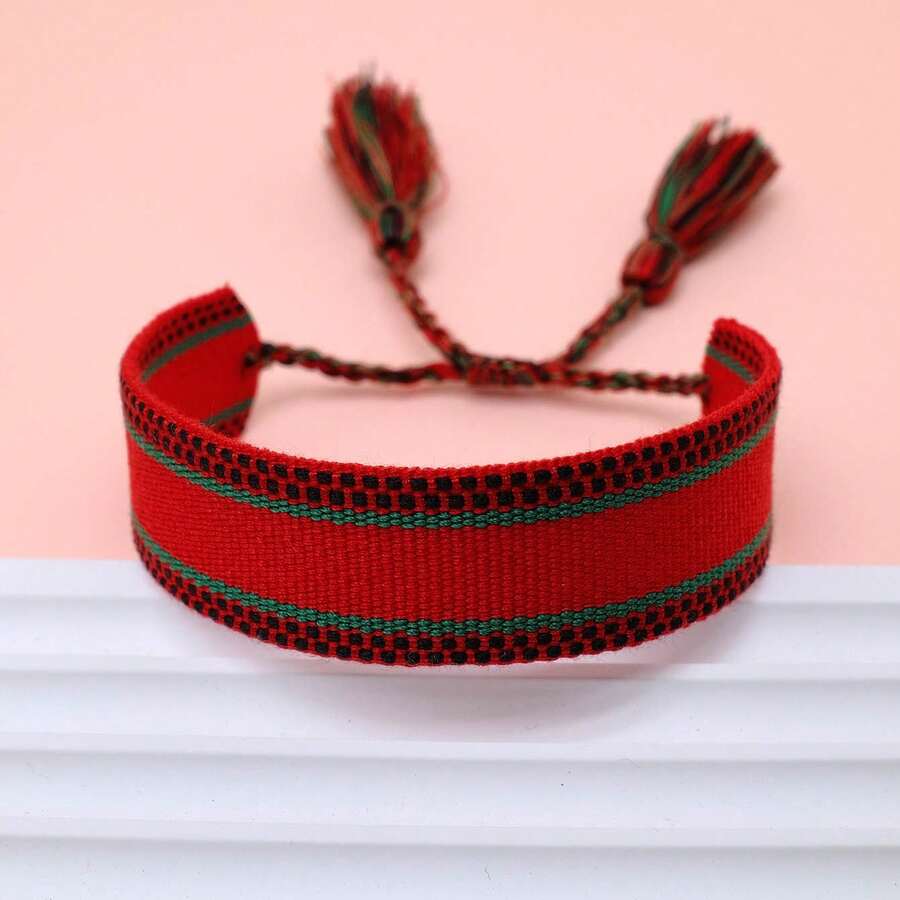 1pc World Cup Country Letter Creative Fan Bracelet - Red - View 1