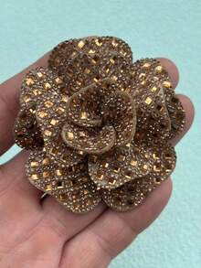1pc Handmade Rhinestone Applique Patch, DIY Clothing, Bag, Shoe Decoration Floral Accessory, Multi-Color Shiny Crystal Sewing Embellishment - Flowers - View 12