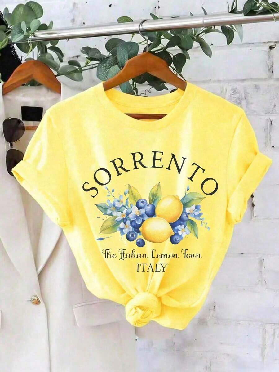 Camiseta Limoncello, Camiseta de los Limones de la de Amalfi, Italia - Amarillo 6 - Ver 1
