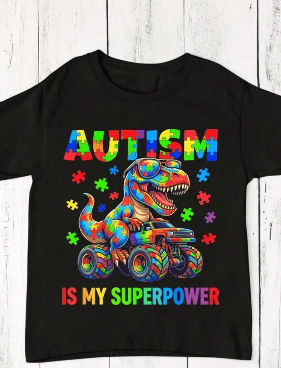 1 T-Shirt For Moms Of Autistic People, Never Walk Alone, Supporting Autism Awareness, 180g 100% Cotton - Hitam 10 - View 1