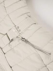 Risissida Women's Autumn/Winter Thickened Down Jacket With Fleece Hood, Plus Size Warm Coat - Ice White - View 7