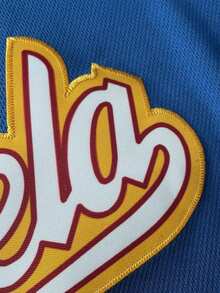 Veste de baseball pour hommes avec 13 boutons bleus, vêtement de sport brodé et t-shirt de formation décontracté - Bleu azur - Voir 5