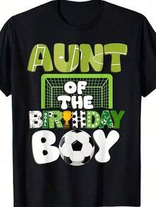 Camiseta de Tema de Fútbol para Hombre - Camiseta Gráfica ía del Cumpleañero - Tela Suave y Transpirable para Playa, Gimnasio, Camiseta de Fútbol, Ropa de Playa, Diseño Deportivo, Ajuste Cómodo, Top de Manga Corta - Negro - Ver 7