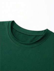 Men's Solid Color Short Sleeve T-Shirt, Comfortable, Breathable, For Summer. - Green - View 5