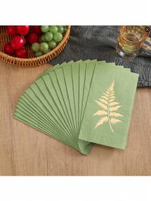 20/40/60 chiếc khăn ăn màu xanh lá cây nhạt, kích thước 12.99*15.74 inch, khăn giấy dùng một lần in lá vàng, khăn ăn gấp gọn, thích hợp cho tiệc sinh nhật, đám cưới, tiệc tùng. - Xem 4