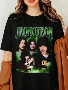 Twice Jeongyeon Grafik T-Shirt, Twice This Is For World Tour, Twice Konzert T-Shirt, Twice Merch, Twice Member Shirt, TWICE 10. Jubiläum - Schwarz - Übersicht 6