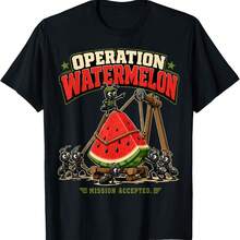 Operation Watermelon Funny Ant Teamwork Meme T-Shirt - Black - View 1