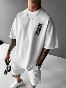 Camiseta de moda con estampado para hombre - Blanco - Ver 2