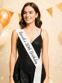 Custom Party Strap With Text, Custom Sash Personalized Sash With Logo Text, Bride To Be Sash, Bachelorette Sash, Custom Sashes For Pageants Birthday, - Multicolor - View 5