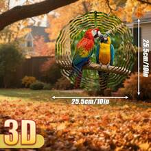 1 pieza 3D "Dos loros de colores posados en una rama" - 10 X 10 pulgadas Gancho giratorio, Decoración de móvil creativo DIY de 360°, Adecuado para todas las estaciones (Colgante no incluido), Estilo aleatorio - A - Ver 3