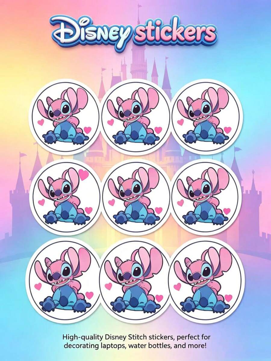 Cute Stitch Cartoon Vinyl Stickers, Lilo & Stitch Classic Character Self-Adhesive Decals, Waterproof Aesthetic Sticker Pack For Teens, Kids And Disney Fans. High-Quality Waterproof Vinyl Material, Sun Protection, Fade Resistant, Scratch Proof And Long Lasting. Easy To Peel And Paste, No Residue Left After Tearing Off, Material Suitable For All Ages. - Self-adhesive - View 1