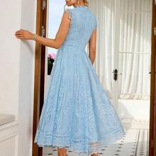 Women's Elegant Vintage Lace A-Line Dress, Party Dress, Wedding Dress, Birthday Dress, Graduation Dress Summer - Albaricoque - Ver 3