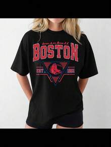 Retro Boston Baseball Shirt,  Boston Shirt, Tshirt- Sweatshirt- Hoodie Crewneck, Baseball Fan Shirt - 黑色 - 查看 1