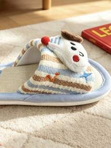 2026 New Linen Slippers For Kids, Spring Autumn Boys Girls Home Indoor Non-Slip Toddler Slippers - Blue - View 6