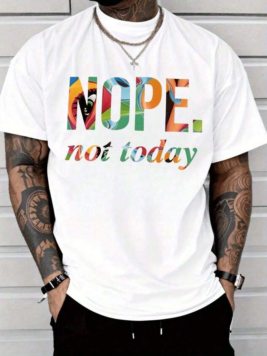 Camiseta de manga corta con cuello redondo para hombre, diseño creativo con estampado, diseño sencillo, proceso de tejido, suave y cómoda, adecuada para uso en el campus, reuniones y fiestas, uso diario, una buena elección para familiares y amigos. - Amarillo - Ver 1