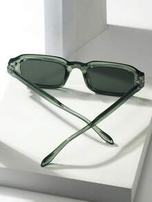 1pc Women's Small Frame High-Quality Versatile Fashion Glasses, Suitable For Daily Wear, Parties, Casual Decoration - Green Frame Green Film - View 3