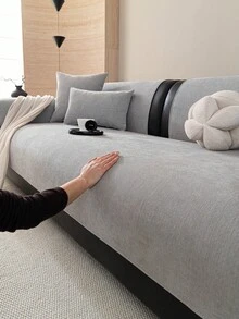 1 chiếc vỏ đệm sofa bằng vải chenille mềm mại, thoải mái, kiểu dáng hiện đại tối giản, chống trượt, dùng được quanh năm, chống bụi và dễ vệ sinh, mềm mại và không phai màu, thân thiện với thú cưng, phù hợp cho phòng ngủ, văn phòng, phòng khách, sofa hình chữ L và sofa 1/2/3/4 chỗ ngồi. - Màu Xám nhạt - Xem 6