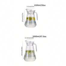 1 pieza Jarra de agua de pico de pato transparente de PC a prueba de roturas y resistente al calor, diseño ergonómico con pico en forma de pico de pato para verter fácilmente, gran capacidad, jarra reutilizable para almacenar bebidas frías y jugo en el hogar y la cocina - transparente - Ver 14