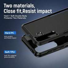 适用于三星 Galaxy S26/S26 Plus/S26 Ultra/S25/S25 Plus/S25 Ultra/S24FE/S24/S24 Plus/S24 Ultra 的手机壳，全覆盖轻薄防摔保护壳/耐用防震保护套 - 黑色 - 查看 6