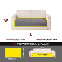 1pc Solid Color Minimalist Chenille Sofa Cushion, Anti-Slip Wear-Resistant, Pet Stain-Resistant, Suitable For 1-4 Seater Sofa Protection, All-Season Use, Suitable For Living Room Bedroom Study Decoration, Machine Washable - Multiple Styles - View 12