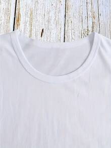 Women's Casual T-Shirt, Loose And Comfortable For Summer, Portuguese Custard Graphic Print With Slogan "Keep Calm & Have Pastries", Breathable Round Neck, Ideal For Travel Souvenirs And Casual Wear, Fun Design, Soft Texture, For Pastry Lovers - 白色 - 查看 4