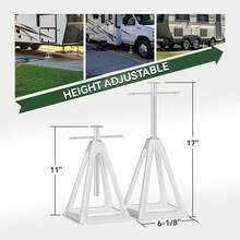 RVGUARD RV Stack Jacks 1 Pack, Aluminum Stabilizer Jacks For RV Trailer Camper, Single Support Up To 6000 Lbs, Adjustable From 11" To 17" - ColorA - View 3