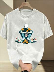Camiseta de manga corta estampada de marca, moderna y de alta calidad, para hombre, nueva colección de verano, informal, de talla grande, holgada y versátil. - Multicolor - Ver 6