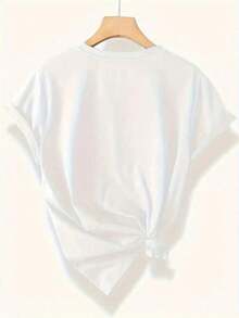Nueva Camiseta Casual de Verano de Talla Grande Minimalista para Mujer - Estampado de Tortuga, Tela Suave, Top Casual de Playa, Corte Regular, Cuello Redondo, Lavable a Máquina, Camiseta de Verano con Decoración de Tortuga, Disponible en Tiendas Comunitarias Locales, , Ropa de Mujer, Camiseta de Otoño para Mujer, Adecuada para Pascua, Halloween, Acción de Gracias, etc. - Camiseta Vintage de Estilo Urbano Unisex de Algodón Suelto de Manga Corta con Cuello Redondo - Negro - Ver 2