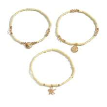 3pcs Fashionable Elegant Rice Bead Anklets, Colorful Beads, Starfish And Shell Charms, Stretchy Multi-Layer Beaded Anklets, Summer Beach Vacation Style, Daily And Holiday Accessories, Suitable For All Seasons (Bead Color Quantity Order Random) - JL04 White - View 6