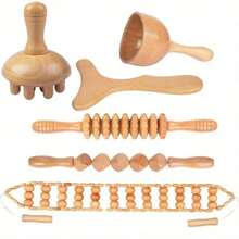 SilvaLex 木质按摩工具，全身按摩器，手部按摩器，腿部按摩器，肩部按摩器，颈部按摩器，面部按摩器，背部按摩器，腰部按摩器，多功能身体按摩工具，身体放松工具，适合家庭使用，可作为感恩节、平安夜和圣诞节礼物赠送给家人、朋友和同学。按摩滚轮，淋巴按摩，肌肉按摩滚轮。 - 杏色 - 查看 11