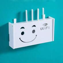 Kệ để đầu thu truyền hình treo tường không cần khoan, giá đựng router, kệ WiFi treo tường - Có chỗ chứa dây cáp, tản nhiệt. - trắng - Xem 3