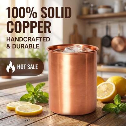 1 PC / 2 PCS / 4 PCS Handmade Moscow Mule Cup Gift - Copper Cylindrical Cup, Smooth Surface Without Handle, Shiny Finish, Perfectly Suitable For Roostertails , Shiny Appearance, Suitable For Christmas, Halloween, Easter, Valentine's Day, Beer Festival - Multi-Purpose Use