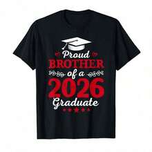 Proud Brother Of A Class Of 2026 Graduate - 2026 Graduation T-Shirt - Black - View 6