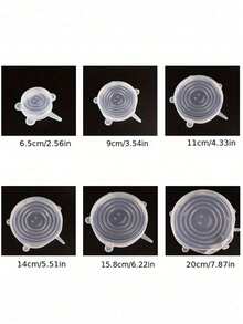 1/6pcs Silicone Stretch Lids, Food Bowl Covers, Reusable Food Saver Lids, Expandable Multi-Function Fruit & Vegetable Fresher Covers, Sealing Covers, Food Storage Containers, Reusable, Kitchen Accessories, Kitchen Storage Essentials, Tableware, Silicone Bowl Covers, Microwave Lids, Sealing Lids, Silicone Sealing Covers, Household Items - Multicolor - View 7