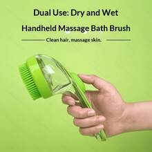 2-In-1 Yellow & Green Pet Grooming Brush, Easy Lather For Cats And Dogs Bathing - Yellow - View 1