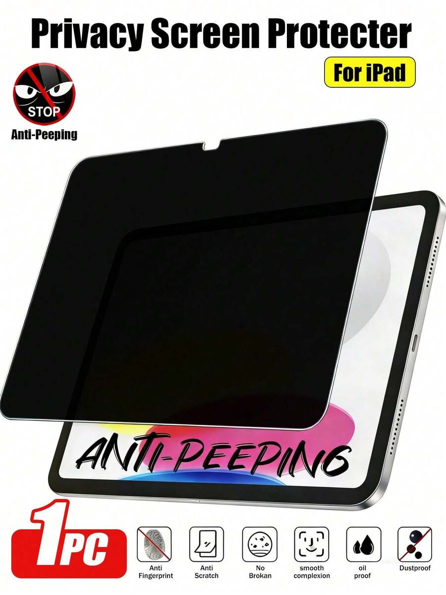 1pc Matte Privacy Screen Protector, Full Screen Coverage Curved Edge Design, Non-Glass Matte Texture, Anti-Peeping Anti-Scratch Anti-Drop, Sensitive Touch, Fingerprint Resistant, Compatible With Ipad 11th Gen A16 2025, 10th Gen 10.9", Air 11" M2/M3/M4 2024/2025