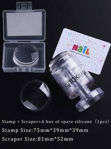 Professional Adjustable Rotating Transparent Silicone Nail Art Stamp - Multi-Size Floral Pattern Suitable For Hand And Foot Nail Printing, Comes With Scraper Tool And Easy-To-Clean Mold, Suitable For DIY French Nail Art, Suitable For Beginners And Professional Nail Artists For Home And Salon Use - Clear - View 14