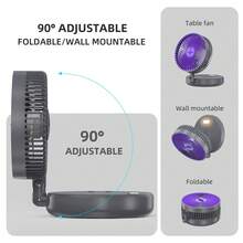 Kipas Meja Multifungsi 3-in-1 1PC Baru 2026, Kipas Meja Lipat 90°, Kipas Dinding, Dengan Lampu Malam Warna Hangat, Pengait Tersembunyi, Cocok Untuk Kantor, Rumah, dan Luar Ruangan, Kipas USB Portabel - Kipas Meja - View 9