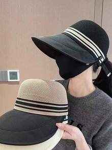 1 chiếc mũ lưỡi trai dài có lông chất lượng cao dành cho nữ, thích hợp cho mùa xuân hè, có thể điều chỉnh chu vi vòng đầu, thời trang dễ phối đồ, che nắng ngoài trời. - Nhiều màu - Xem 3