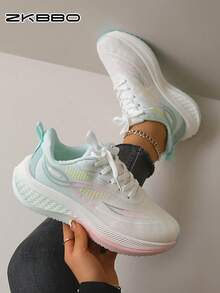ZKBBO Tênis Femininos para Corrida, Leves e Confortáveis, Adequados para Todas as Estações, Caminhada Fitness, Tênis Esportivos Casuais - Verde - Visão 2